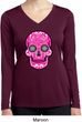Ladies Pink Sugar Skull Dry Wicking Long Sleeve