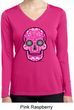 Ladies Pink Sugar Skull Dry Wicking Long Sleeve