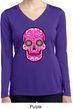 Ladies Pink Sugar Skull Dry Wicking Long Sleeve