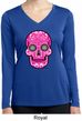Ladies Pink Sugar Skull Dry Wicking Long Sleeve