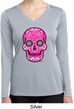 Ladies Pink Sugar Skull Dry Wicking Long Sleeve