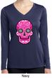 Ladies Pink Sugar Skull Dry Wicking Long Sleeve