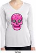 Ladies Pink Sugar Skull Dry Wicking Long Sleeve