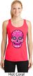 Ladies Pink Sugar Skull Dry Wicking Racerback
