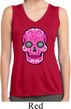 Ladies Pink Sugar Skull Dry Wicking Sleeveless Shirt