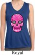 Ladies Pink Sugar Skull Dry Wicking Sleeveless Shirt