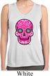 Ladies Pink Sugar Skull Dry Wicking Sleeveless Shirt