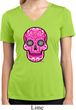 Ladies Pink Sugar Skull Dry Wicking V-neck