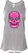 Ladies Pink Sugar Skull Flowy Racerback