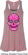 Ladies Pink Sugar Skull Flowy Racerback