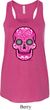 Ladies Pink Sugar Skull Flowy Racerback