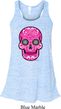 Ladies Pink Sugar Skull Flowy Racerback