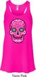 Ladies Pink Sugar Skull Flowy Racerback