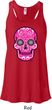 Ladies Pink Sugar Skull Flowy Racerback