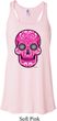 Ladies Pink Sugar Skull Flowy Racerback