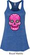 Ladies Pink Sugar Skull Flowy Racerback
