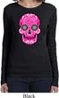 Ladies Pink Sugar Skull Long Sleeve Shirt