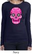 Ladies Pink Sugar Skull Long Sleeve Shirt