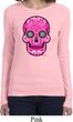 Ladies Pink Sugar Skull Long Sleeve Shirt