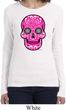 Ladies Pink Sugar Skull Long Sleeve Shirt