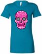Ladies Pink Sugar Skull Longer Length Shirt