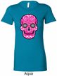 Ladies Pink Sugar Skull Longer Length Shirt