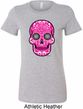 Ladies Pink Sugar Skull Longer Length Shirt