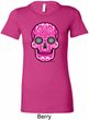 Ladies Pink Sugar Skull Longer Length Shirt