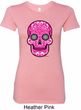 Ladies Pink Sugar Skull Longer Length Shirt