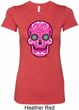 Ladies Pink Sugar Skull Longer Length Shirt