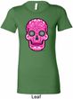 Ladies Pink Sugar Skull Longer Length Shirt
