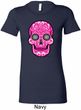 Ladies Pink Sugar Skull Longer Length Shirt