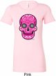 Ladies Pink Sugar Skull Longer Length Shirt