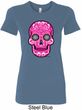 Ladies Pink Sugar Skull Longer Length Shirt