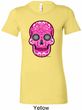 Ladies Pink Sugar Skull Longer Length Shirt