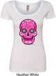 Ladies Pink Sugar Skull Scoop Neck Shirt