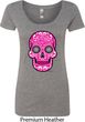 Ladies Pink Sugar Skull Scoop Neck Shirt