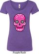Ladies Pink Sugar Skull Scoop Neck Shirt