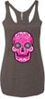 Ladies Pink Sugar Skull Tri Blend Racerback