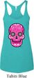 Ladies Pink Sugar Skull Tri Blend Racerback