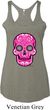 Ladies Pink Sugar Skull Tri Blend Racerback