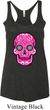 Ladies Pink Sugar Skull Tri Blend Racerback