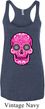 Ladies Pink Sugar Skull Tri Blend Racerback
