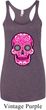 Ladies Pink Sugar Skull Tri Blend Racerback