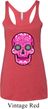 Ladies Pink Sugar Skull Tri Blend Racerback