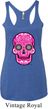 Ladies Pink Sugar Skull Tri Blend Racerback