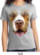 Ladies Pit Bull Shirt Big Pit Bull Face Tee T-Shirt