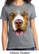Ladies Pit Bull Shirt Big Pit Bull Face Tee T-Shirt