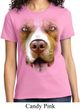 Ladies Pit Bull Shirt Big Pit Bull Face Tee T-Shirt