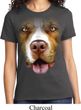 Ladies Pit Bull Shirt Big Pit Bull Face Tee T-Shirt